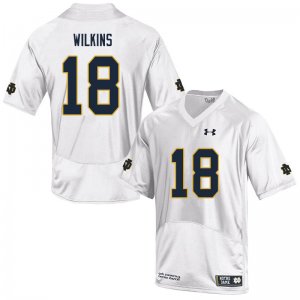Notre Dame Fighting Irish Men's Joe Wilkins #18 White Under Armour Authentic Stitched College NCAA Football Jersey KGE2699EZ